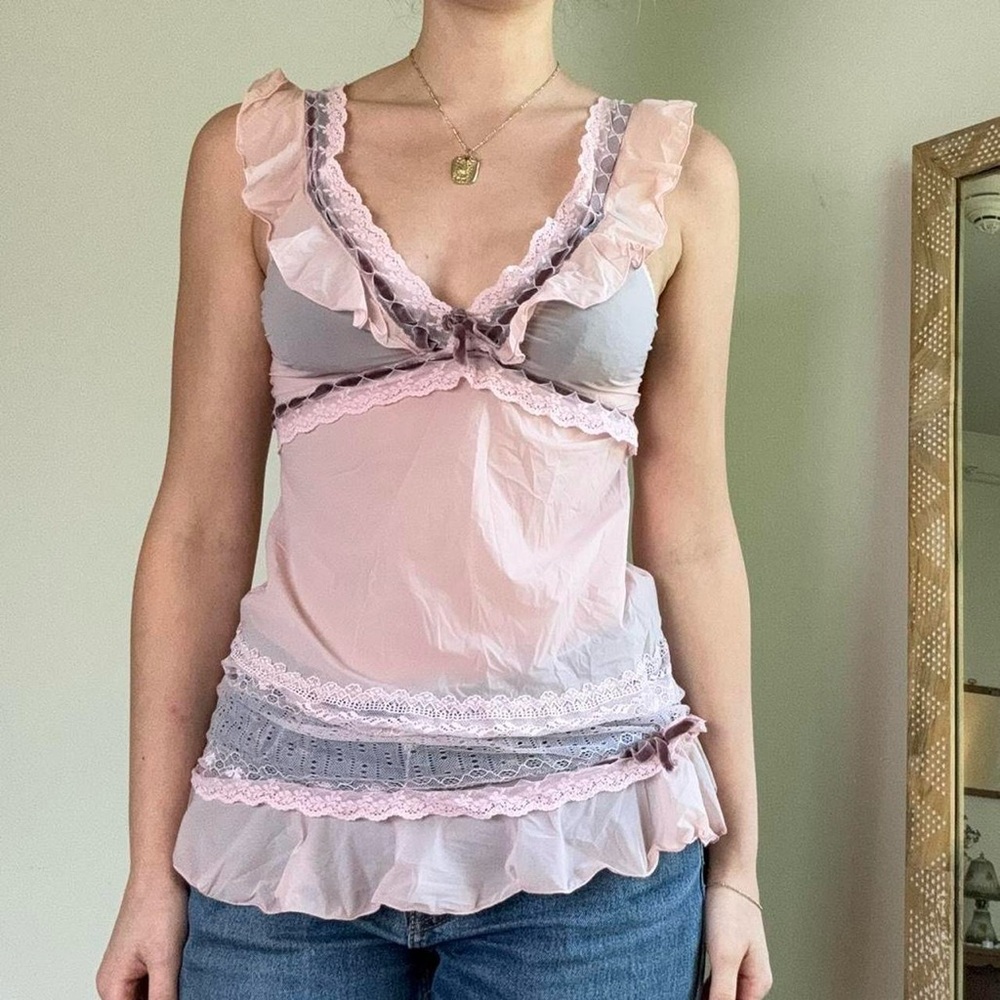 vintage pink lingerie top